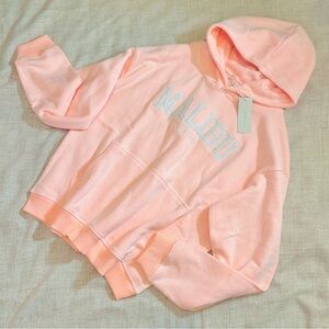 Peach Malibu California embroidered graphic Hoodie